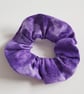 Purple Glitter Cotton Scrunchie - Handmade Hair Tie - Image 1