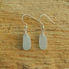 Pale aquamarine sea glass earrings
