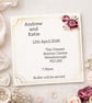 Floral Frame Essential Wedding Invitation with RSVP.  Personalised Wedding Stati