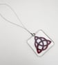Fused Glass Celtic Knot Hanging Design 2 - Handmade Glass Suncatcher - Image 3