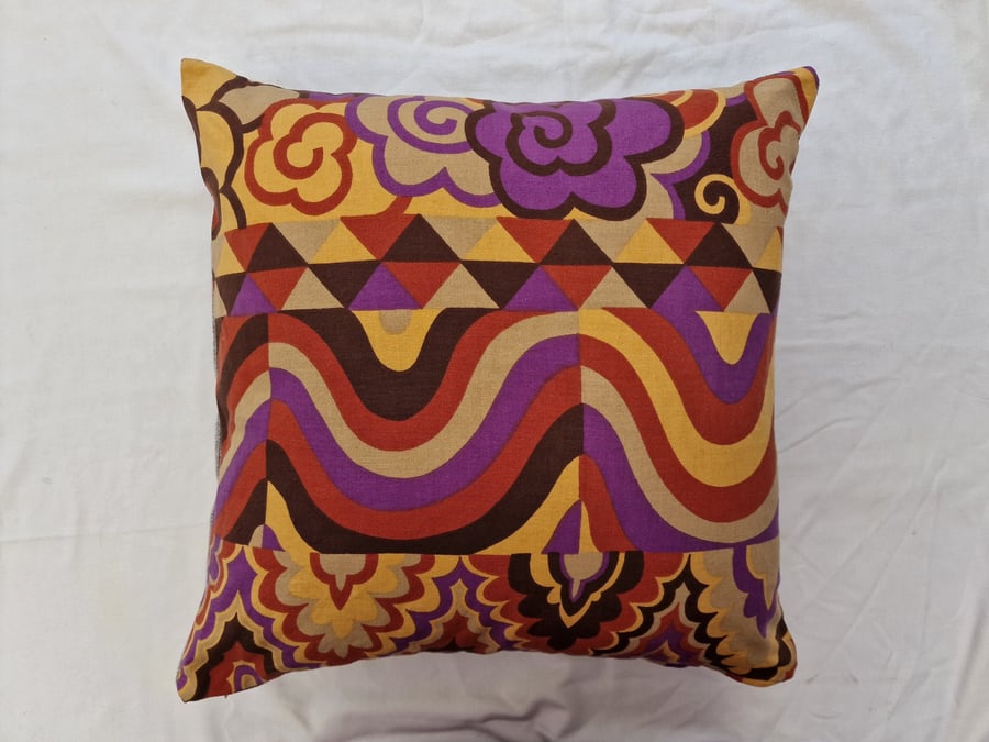 Handmade scatter cushion cover Natalie Gibson Conran vintage 1960s fabric