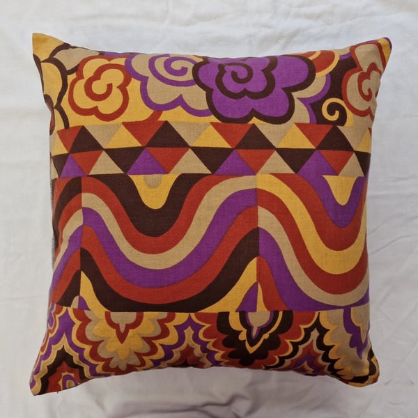 Handmade scatter cushion cover Natalie Gibson Conran vintage 1960s fabric