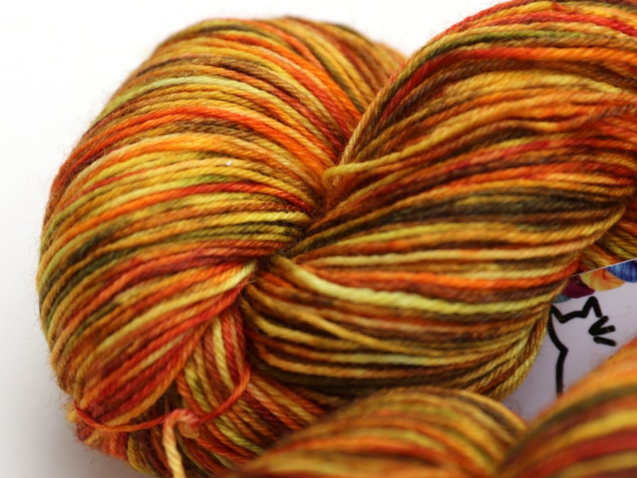 Autumn Fields - Superwash wool-nylon 4 ply yarn