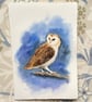 Hand painted greetings card barn owl - Image 3