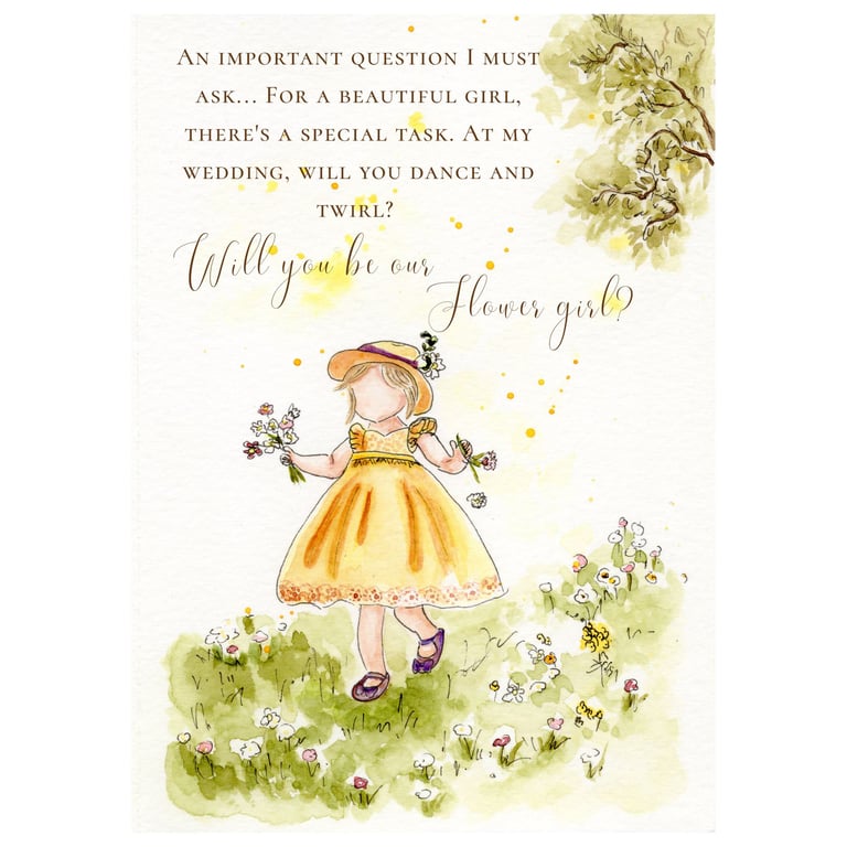 Will you be our flower girl, personalised flower girl proposal card