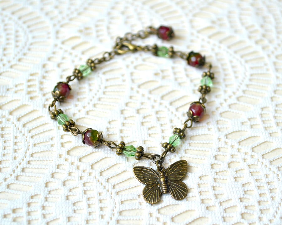 Vintage-inspired Butterfly Bracelet