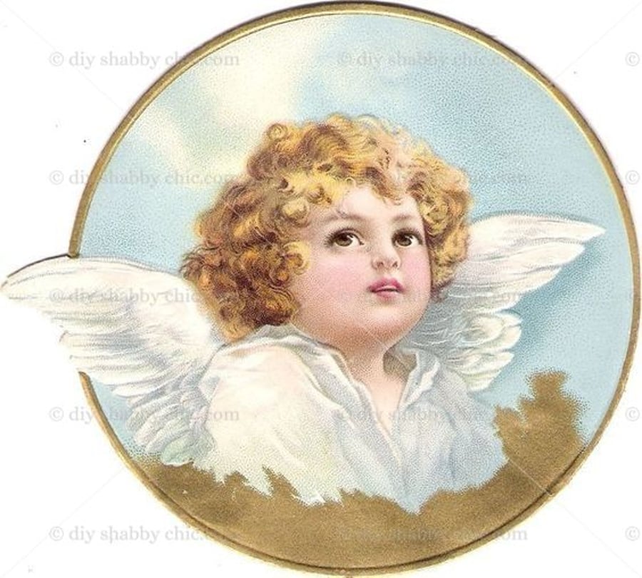 Waterslide Wood Furniture Vintage Image Transfer DIY Shabby Chic Art Angel Face