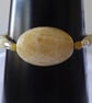 Yellow Calcite Beaded Bracelet with Large Oval Feature Stone & Sterling Silver 
