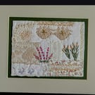 Hand embroidered textile art wall hanging, unframed nature wall decor wall decor
