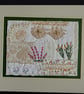 Hand embroidered textile art wall hanging, unframed nature wall decor wall decor