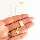 Fortune Cookie Necklace, Whimsical Lucky Charm, Everyday Jewelry