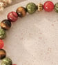 Autumn Ember – Unakite, Agate & Tiger's Eye Bracelet - Image 4