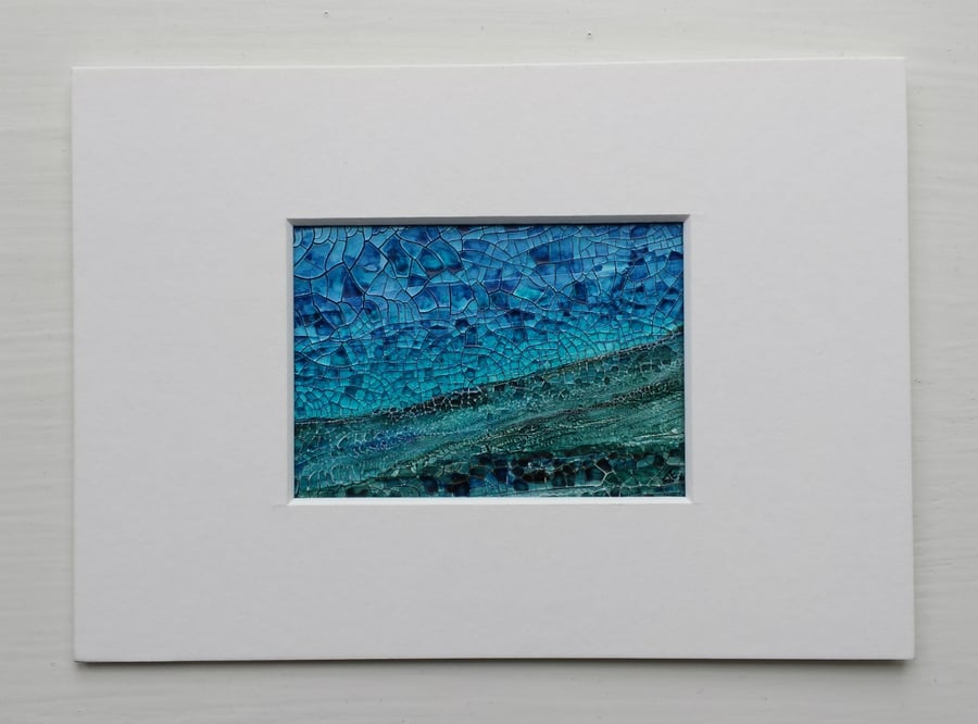 Hillscape Fragment, an original abstract ACEO painting
