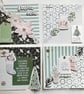 Handmade Festive Christmas Cards in Pastel Shades. Set of 4 6x6 Square Cards