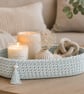 Handmade Crochet Basket  Decorative Storage Bowl, Cotton, Christmas Gift 