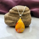 Multicoloured glass pendant necklace