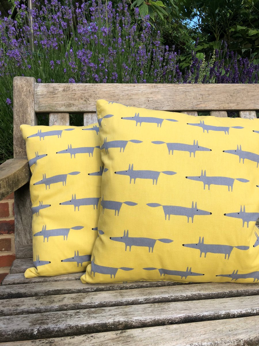 Yellow Fox cushion cover
