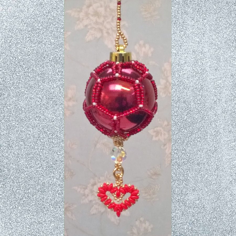 "All my love" Heart Bauble Decorations