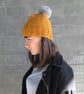 Bobble Hat in Petrol Green Chunky Yarn  - Image 5