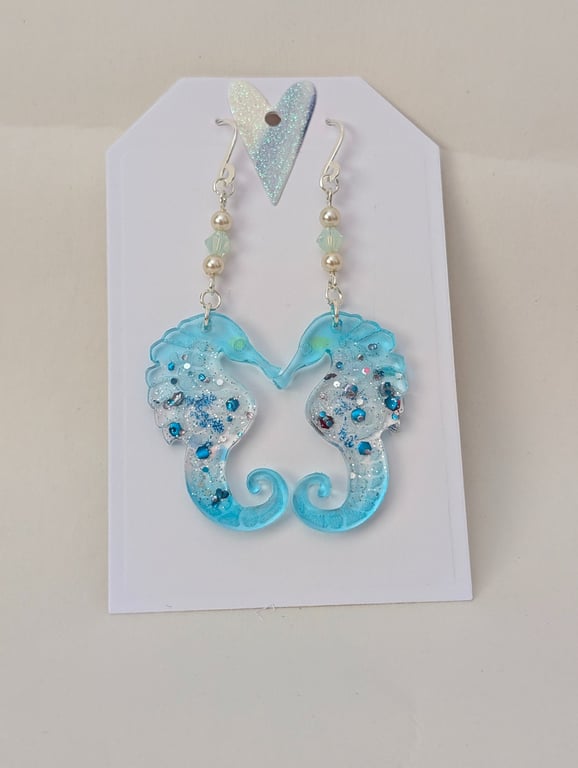 Sea Horse Shaped Resin Earrings