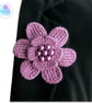 Crochet mauve flower brooch, crochet flower pin, flower brooch - Image 7