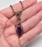 Wire Wrapped Dainty Amethyst and Copper Pendant - Image 6