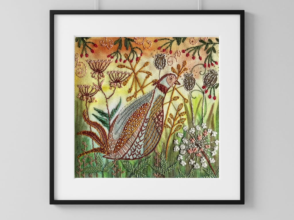 Percy The Pheasant hand embroidery kit