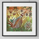 Percy The Pheasant hand embroidery kit