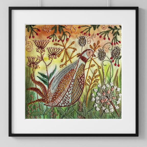 Percy The Pheasant hand embroidery kit