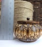 Wooden pyrography cats and feathers trinket pot with place on lid - Image 4