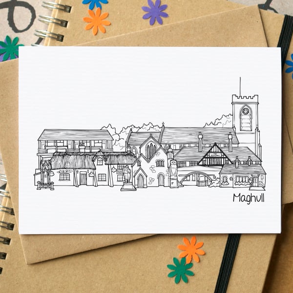 Maghull Skyline Greetings Card
