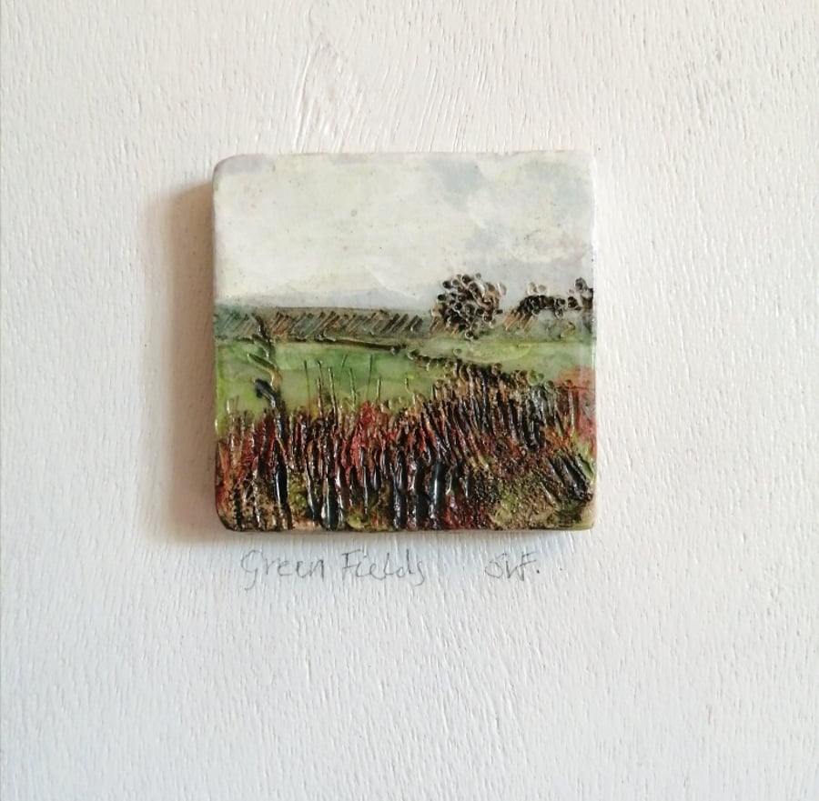 Landscape Art for Walls. Green Fields and Ancient Paths.