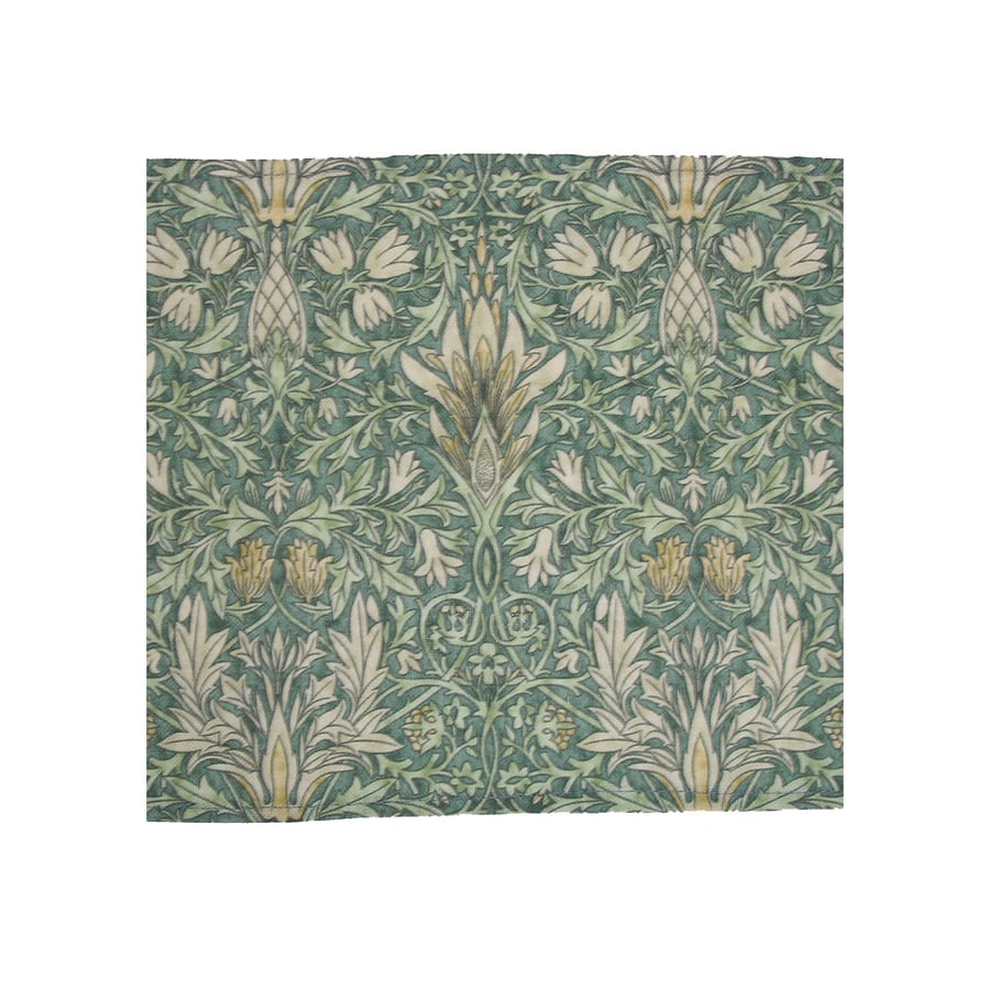 William Morris Napkins x 4 Green Snakeshead 18" Set Serviettes Washable Cotton