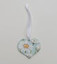 Daisies wooden hanging heart decoration, pretty gift for her - Image 4
