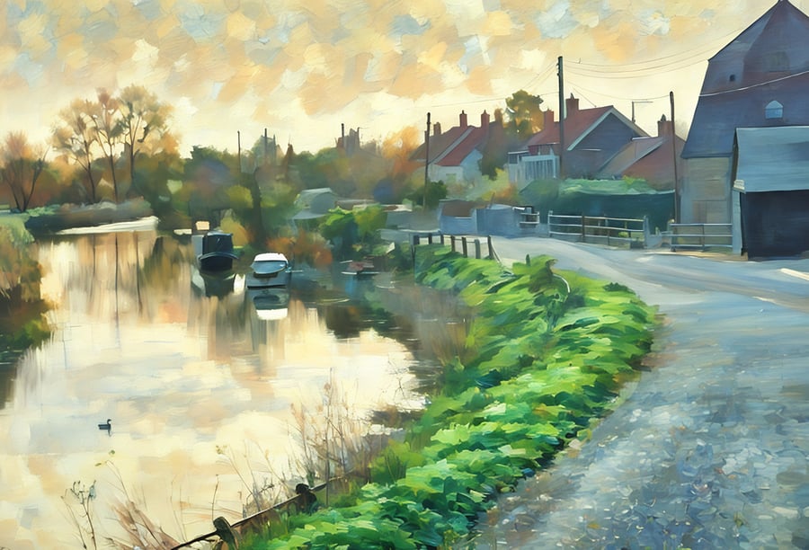 A4 Print Nordelph The Fens Norfolk 