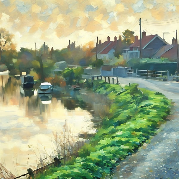 A4 Print Nordelph The Fens Norfolk 