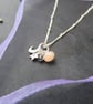 Sterling silver satellite chain moon and star gemstone cluster charm necklace