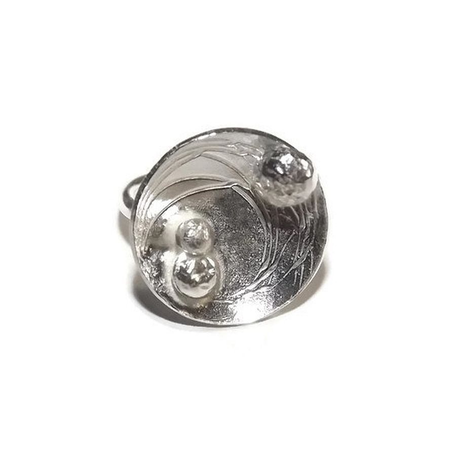 embossed sterling silver dome ring