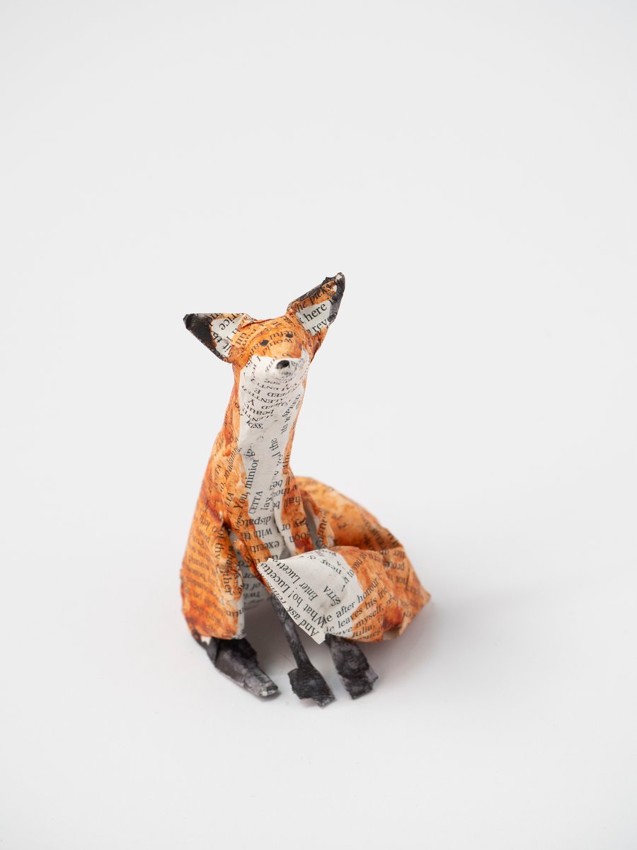 Corrie Small Sitting Paper Mache Fox