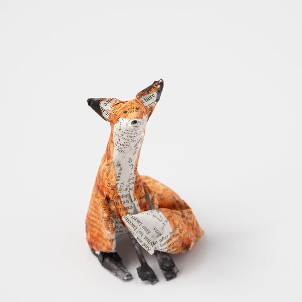 Corrie Small Sitting Paper Mache Fox