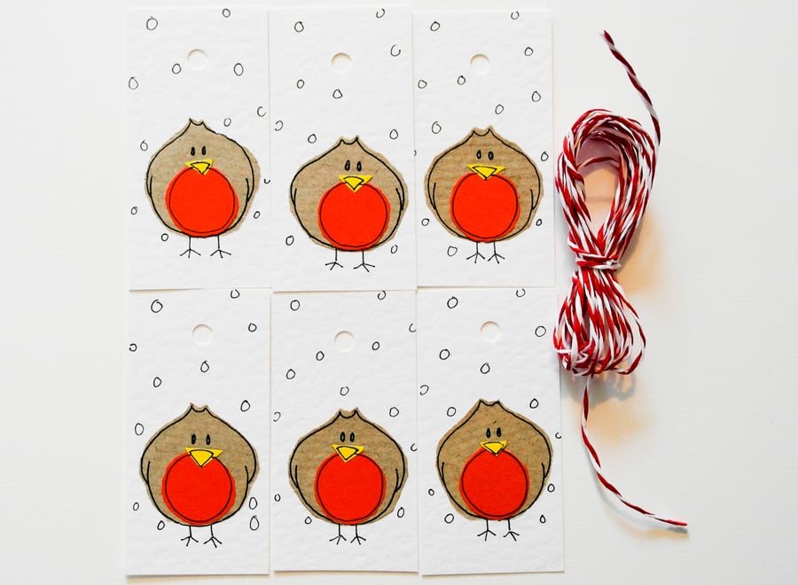 Gift Tags - Christmas Robin Gift Tags - Robin Red Breast Hang tags - Price Tags 