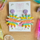 Rainbow Sunshine Polymer Clay earrings