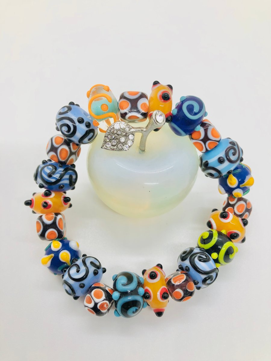 Summer Breeze Lampworth glass bracelet