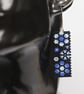 Rectangular Beaded Earrings with Blue Flowers - Image 2