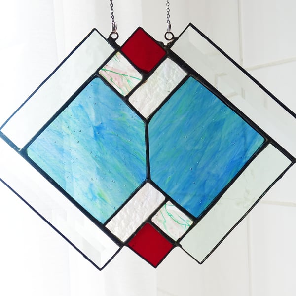Suncatcher Art Deco Style Stained Glass Textured Glass Hanging Ornament