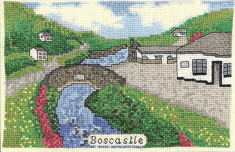Boscastle in Cornwall cross stitch kit