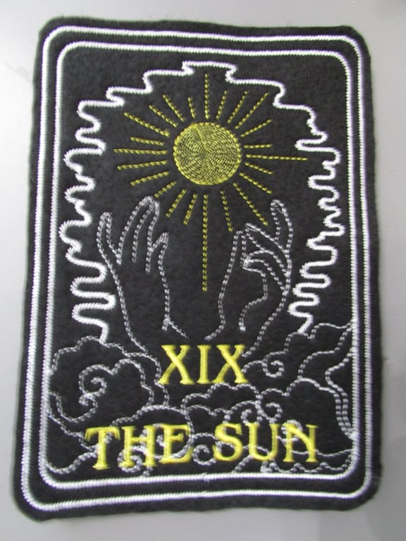 The Sun Tarot Card Embroidered Sew on Applique Patch