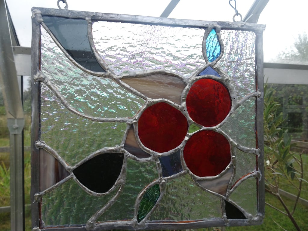 Beautiful Stained Glass Suncatcher with Lava Flow in Mind