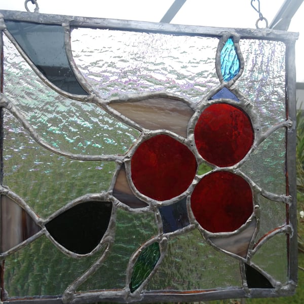 Beautiful Stained Glass Suncatcher with Lava Flow in Mind