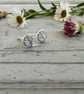 Silver Round Stud Earrings – Textured Round Studs - Image 4